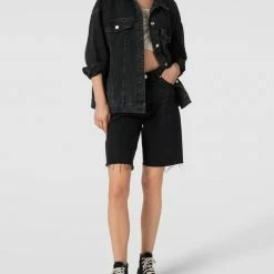 Mango Jeansjacke Mit Knopfleiste Modell 'JACKET DAFNE' - Anthrazit Meliert